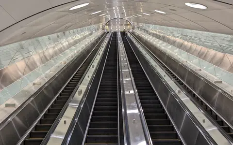 The long escalators at Grand Central Madison