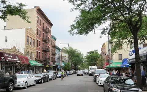 Shops and apartment buildings along Arthur Avenue in the Bronx